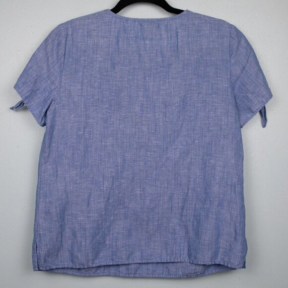 Talbots chambray embroidered top-SP - Picture 5 of 5